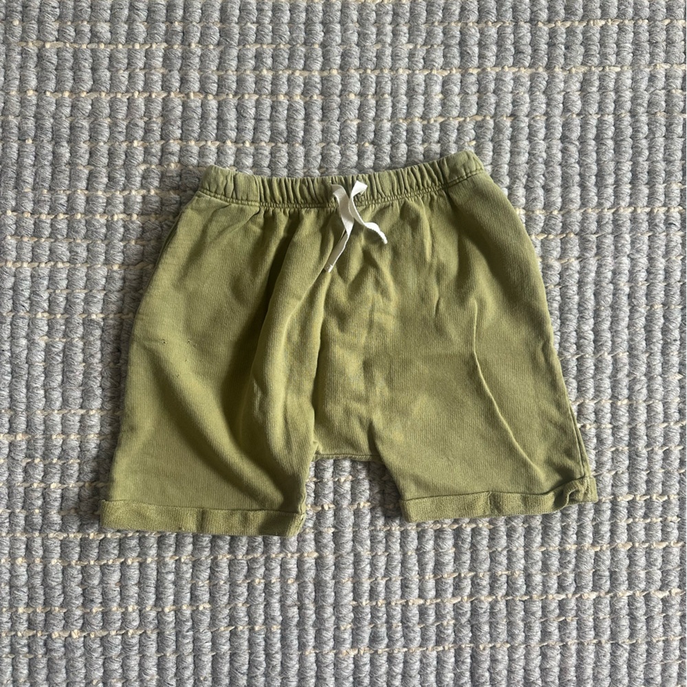 Les Gamins Kids Olive Green Cotton Shorts